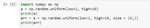 generate numpy uniform