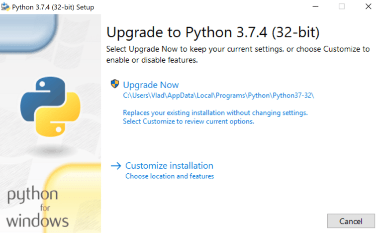 upgrade python version anaconda