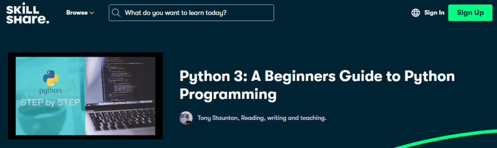 Python 3: A Beginners Guide to Python Programming (SkillShare)