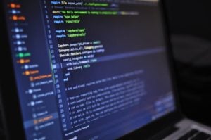 python codes on computer screen