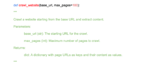 Example of code for automated site crawling