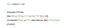 Example of code to create bar charts and heatmaps with seaborn