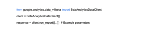 Example of code for extracting data from Google Analytics